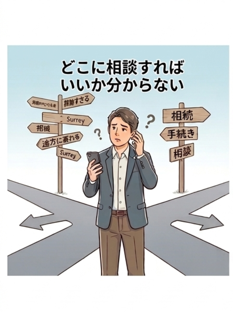 どこに相談すればいいか分からず困っているイメージ