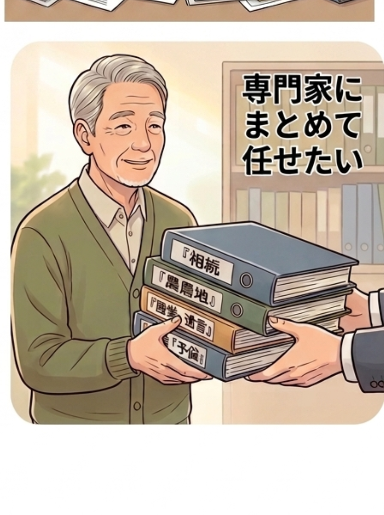 専門家にまとめて任せたいと考えているイメージ