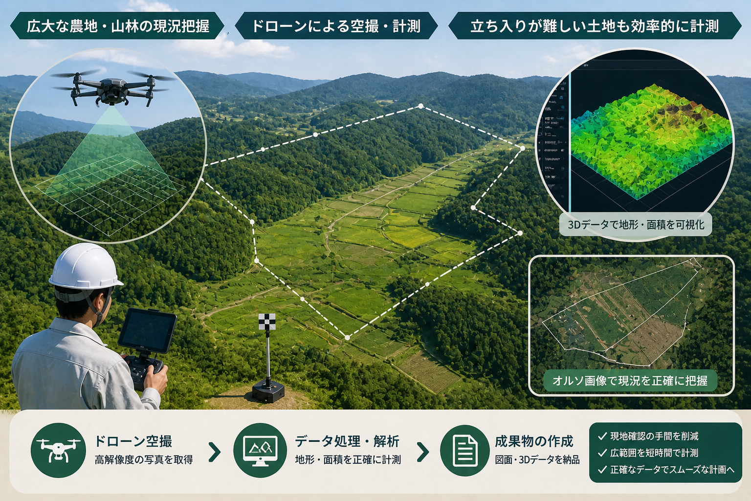 農地・山林の現況調査イメージ