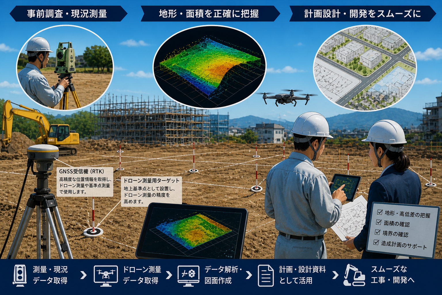 開発・建設前の事前調査イメージ